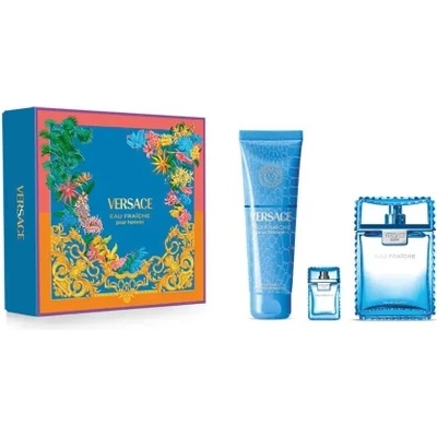 Versace Комплект за мъже Versace Man Eau Fraiche Extreme - Парфюмна вода 100 мл + Душ гел 150 мл + Мини Парфюмна вода 5 мл
