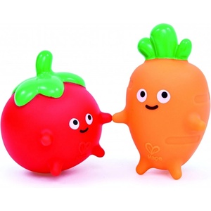 HaPe International Пръскаща играчка за баня HaPe International - Домат и морков, 2 броя (H0225)