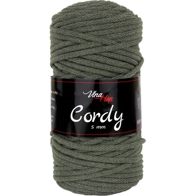 Vlna-hep Cordy 5mm - šňůra - bavlna Cordy 5mm: 8164 Khaki