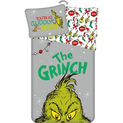 Jerry Fabrics Vianočné bavlna obliečky Grinch "The Grinch" 140x200 70x90