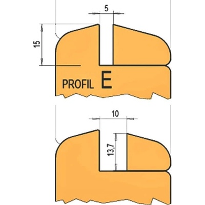 RH+ Sada nožů E pro hlavičku na interiérové dveře (profil + kontra profil)