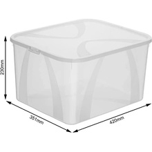 Rotho Lona úložný box s víkem 25 l transparentní 42 x 35 x 23 cm