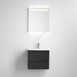 Bath Deluxe Шкаф за баня с мивка vedo + led огледало, led/10w/230v, ip44, черен (bt0114)