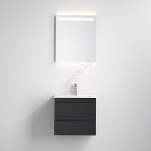 Bath Deluxe Шкаф за баня с мивка vedo + led огледало, led/10w/230v, ip44, черен (bt0114)