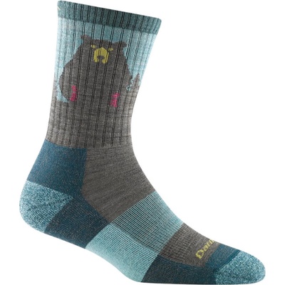 Darn Tough Micro Crew Lightweight with cushion bear town aqua