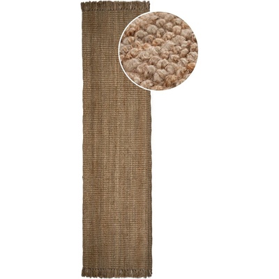 Flair Rugs Ръчно изработена ютена пътека в естествен цвят 60x300 cm Jute Boucle - Flair Rugs (503119374806)