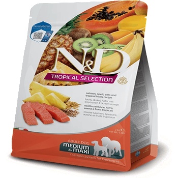 N& D Tropical Medium& Maxi Adult Salmon гранули за кучета - 2кг