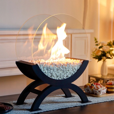 Tornado Flame Volně stojící biokrb 38 x 48 x 20,5 cm černý