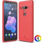 HTC U12+ / U12 Plus Удароустойчив Carbon Fiber Калъф и Протектор