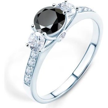 Image 1 of SAVICKI Годежен пръстен Dream: бяло злато, черен диамант