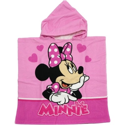 MLC Kúpacie pončo osuška s kapucňou Minnie Mouse Disney vyrobené 100 x 50 cm