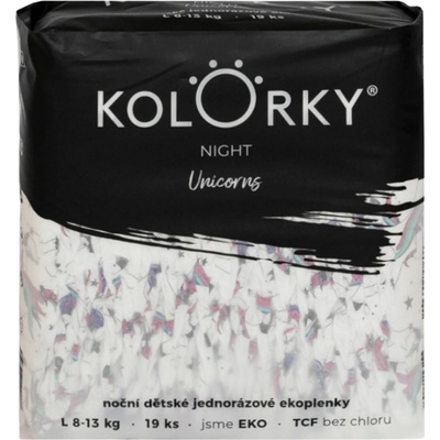 Kolorky NIGHT Unicorns L 8-13 kg 19 ks