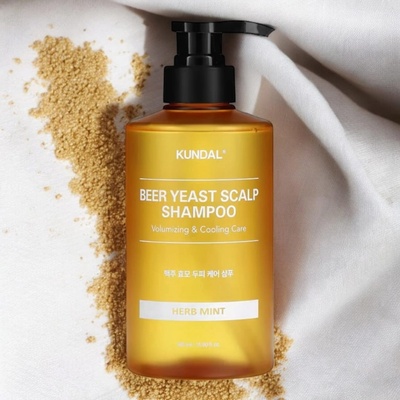 KUNDAL Beer Yeast Hair Loss Relief Shampoo stimulující a osvěžující šampon proti vypadávání vlasů s vůní Herb Mint 500 ml
