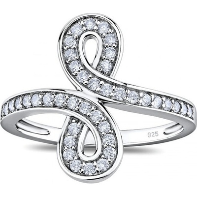 SILVEGO strieborný prsteň INFINITY s Brilliance Zirconia JJJR0852