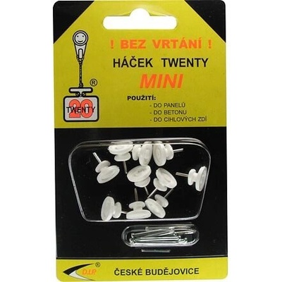Háček Twenty MINI BÍLÝ 10ks 108204