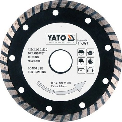 Yato Kotouč diamantový turbo 125 x 22,2 x 2,6 mm YT-6023