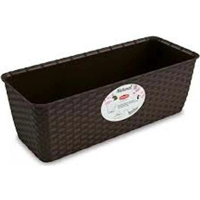 STEFANPLAST Samozavlažovací plastový hrantík NATURAL 50x18x16cm moka hnedý