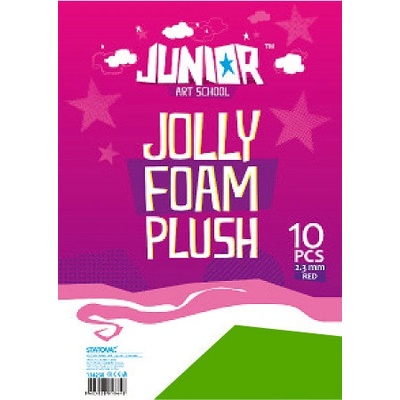JUNIOR-ST Dekoračný plyš A4 EVA zelený 2,3 mm, sada 10 ks