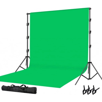 SET Fotografického pozadí zelené, konstrukce, svorky, úchyty