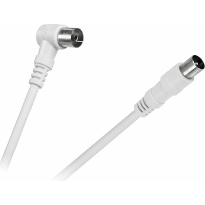 CABLETECH Koaxiálny kábel TV-VIDEO biely 10m rohový