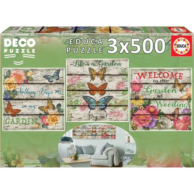 Educa Градски градини - интериорен пъзел 3х500 части (edu17965)