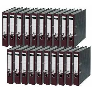 Leitz quality folders, pack of 20, the original, DIN A4 narrow file folder, 5 cm wide, cloud marble paper, recycled folder, Blue Angel, with 180° mechanics, highest stability, brown, 10505075 - 10505075-20 