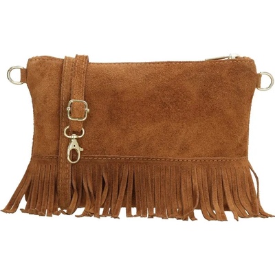 Beagles Hnědá vintage kožená crossbody kabelka „Carrie"