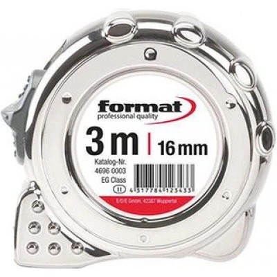FORMAT Kapesní svinovací metr pochromování 3mx16mm