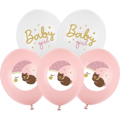 PartyDeco Balóniky latexové Baby Girl, mix