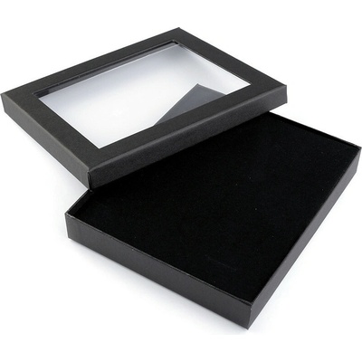 Krabička s průhledem polstrovaná 16x19 cm černá 1 ks