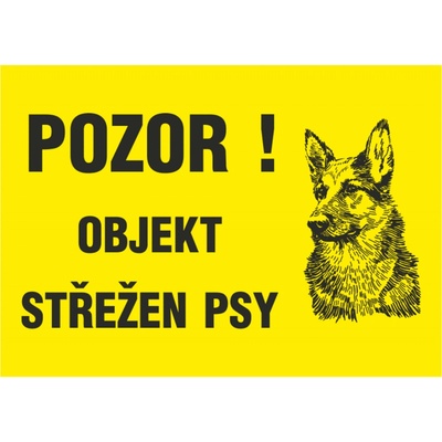 Bezpečnostní značky ZTZ002 Pozor!Objekt střežen psy A4 plast plast