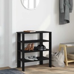 vidaXL Рафт за обувки Черен 61x32x70 cm Инженерна дървесина (859843)