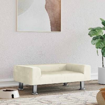 vidaXL Кучешко легло кремаво 70x45x26, 5 см кадифе (171924)