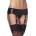 Amorable Wetlook Suspender with Slip and Stockings Black