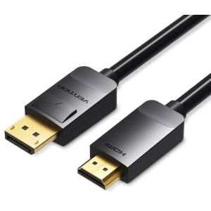 Vention Displayport - HDMI, (черен), 2 м, кабел