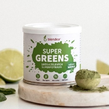 Blendea Supergreens zelený jačmeň mladá pšenica spirulina chlorella 90 g