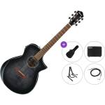 Ibanez AEWC400-TKS Premium SET Transparent Black Sunburst Електро-акустична китара Джъмбо