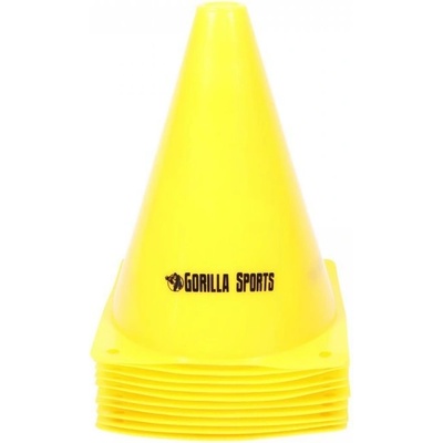 Gorilla Sports Kužely 17 cm, 10 ks, žlutá – Sleviste.cz