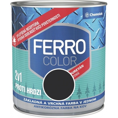 Chemolak Ferro Color U 2066 1999 čierna matná 0,75L