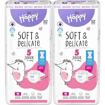 Bella Happy Soft & Delicate BigPack 5 11-18 kg - 2x52 ks 104 ks
