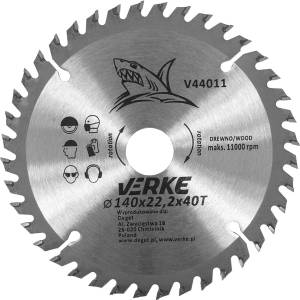 VERKE Режещ диск с твърдосплавни пластини 140x22, 2мм 40T 66332 (V44011)