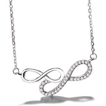 DELIS Сребърна верижка, jw873, модел "безкрайност", с родиево покритие (jw873)