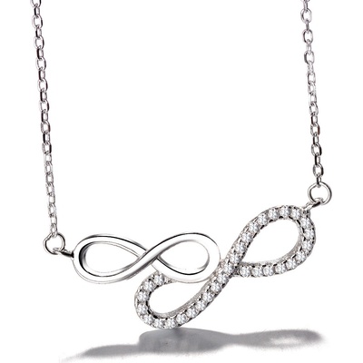 DELIS Сребърна верижка, jw873, модел "безкрайност", с родиево покритие (jw873)