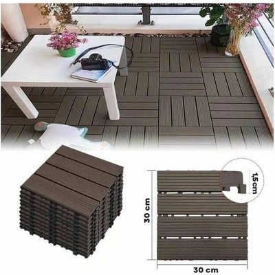 ConSys Plastové dlaždice 30 x 30 x1,5 cm 67295 tmavo hnedá 10 ks