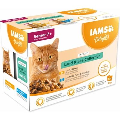 IAMS Advanced Nutrition Senior Land & Sea Collection v omáčke 24 x 85 g