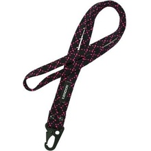 Šňůrka na krk Lanex Tendon dlouhá z opletu černá/růžová