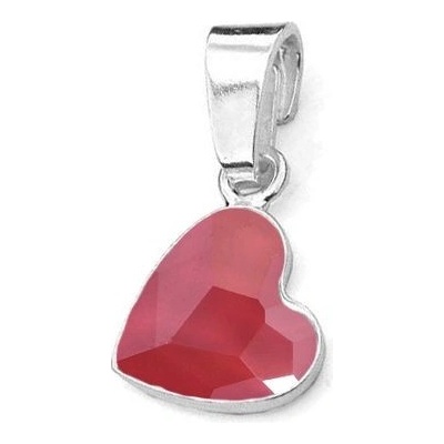 Nubis Stříbrný přívěsek se srdcem Crystals from Swarovski Royal Red NB 0205 RR