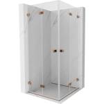Mexen Lunar-F Duo сгъваема душ кабина 85 x 85 см, прозрачна, розово злато - 836-085L-085P-60-00 (836-085L-085P-60-00)