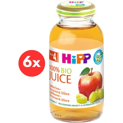 HiPP BIO Jablčno-hroznová šťava 6 x 200ml
