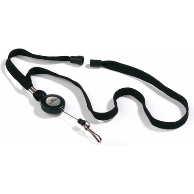 Snúrka na krk DURABLE Závesný remienok 10 mm s kotúčom 10 ks